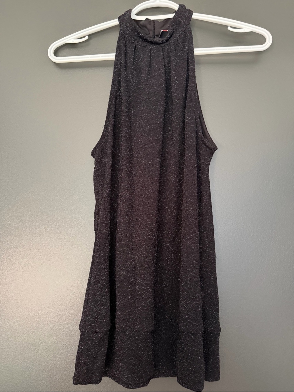 Sparkle Black Halter Camisole Tank